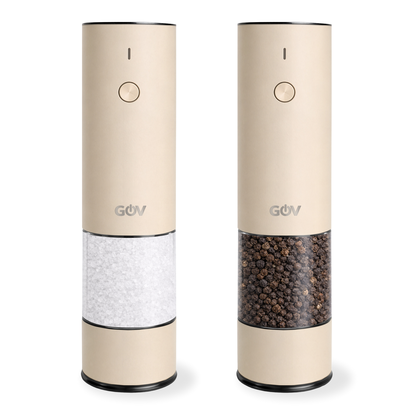 GOV Electric Salt and Pepper Mill Set Rechargeable - Regular Stainless Steel XL