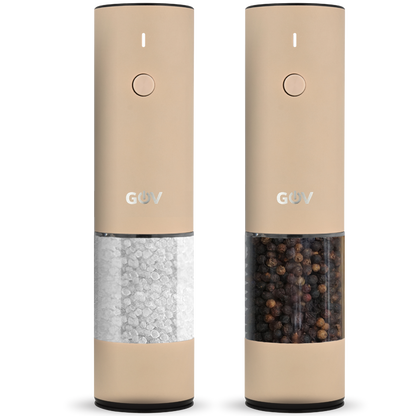 GOV Electric Salt and Pepper Mill Set Rechargeable - Regular Stainless Steel XL