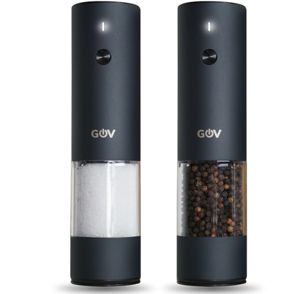 GOV Electric Salt and Pepper Mill Set Rechargeable - Regular Stainless Steel XL
