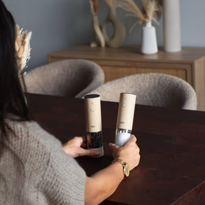 GOV Electric Salt and Pepper Mill Set Rechargeable - Regular Stainless Steel XL